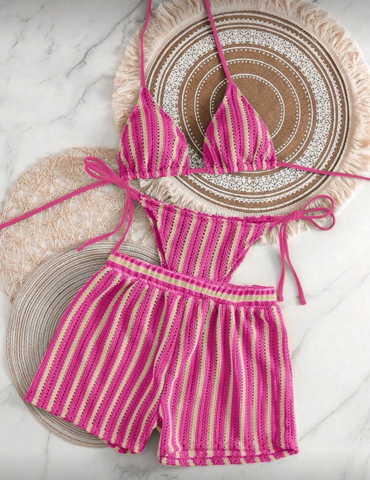 Bikini tres piezas a rayas
