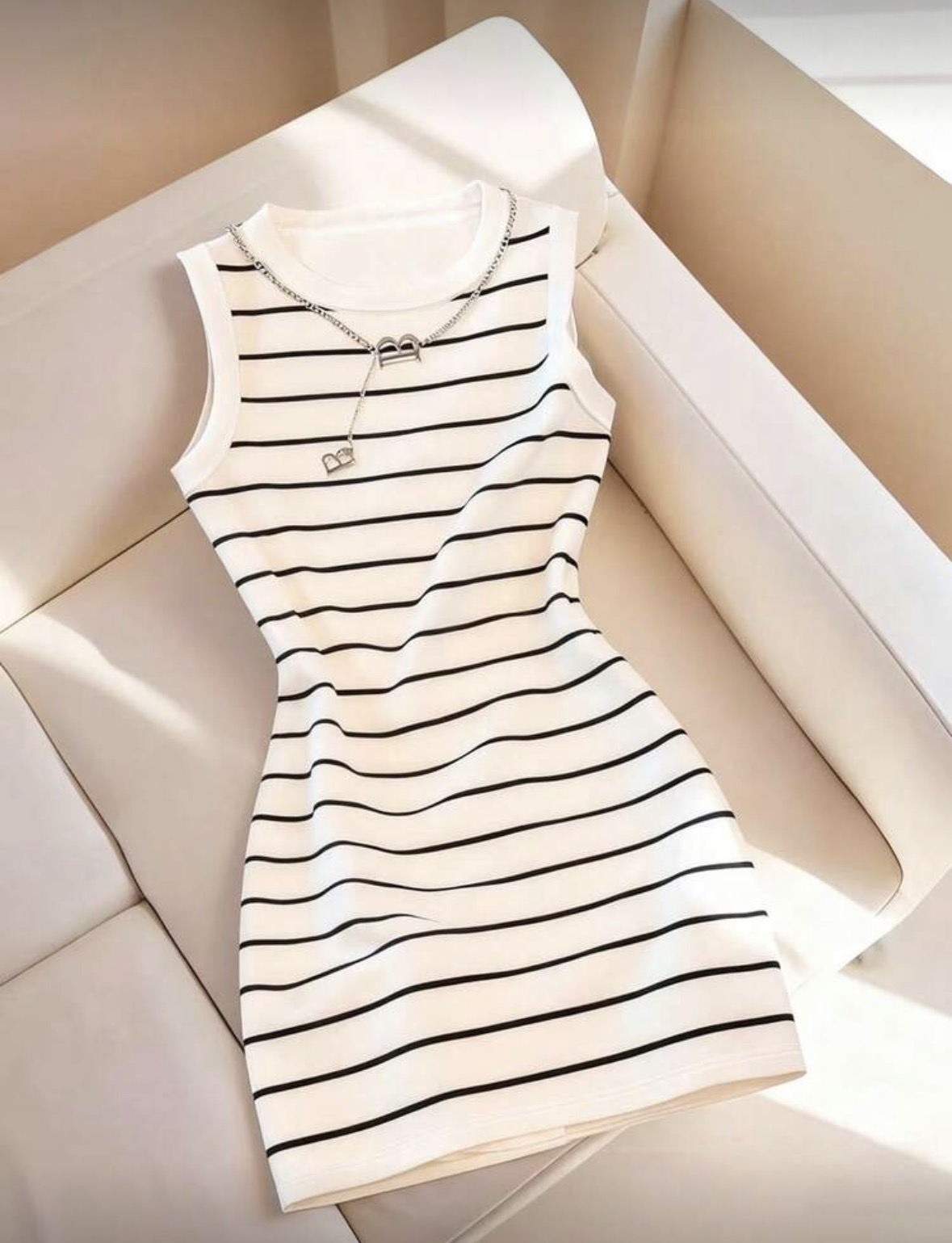 Vestido de algodón a rayas