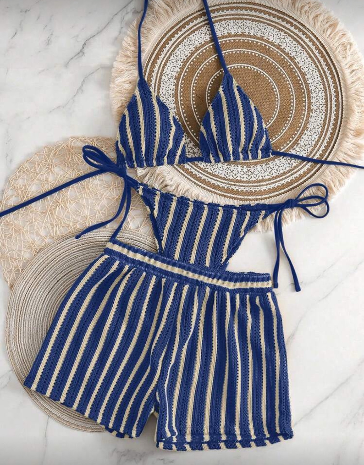 Bikini tres piezas a rayas